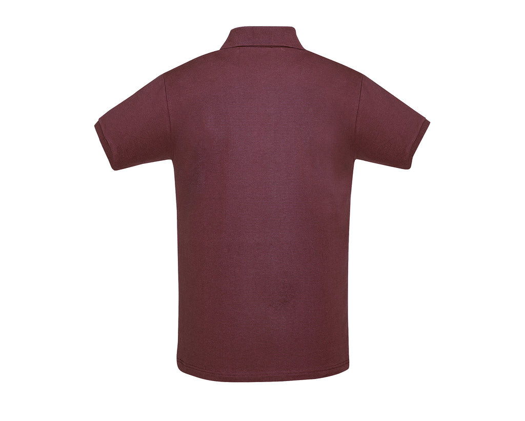 Polo Homme personnalisé bordeaux vue profil - Zélyne Studio