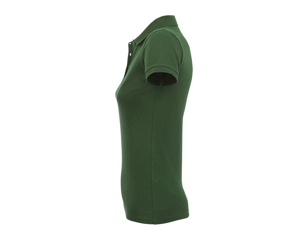 Polo Femme personnalisé vert bouteille vue dos - Zélyne Studio