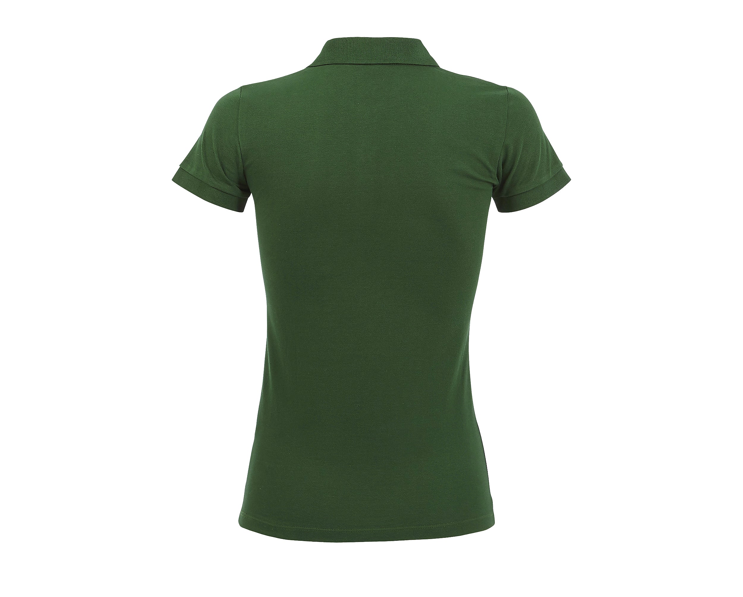 Polo Femme personnalisé vert bouteille vue profil - Zélyne Studio